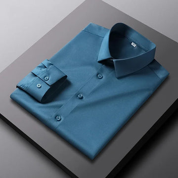 Men's Long Sleeve Wrinkle Resistant Business Casual Shirt – Non Iron, Solid Color