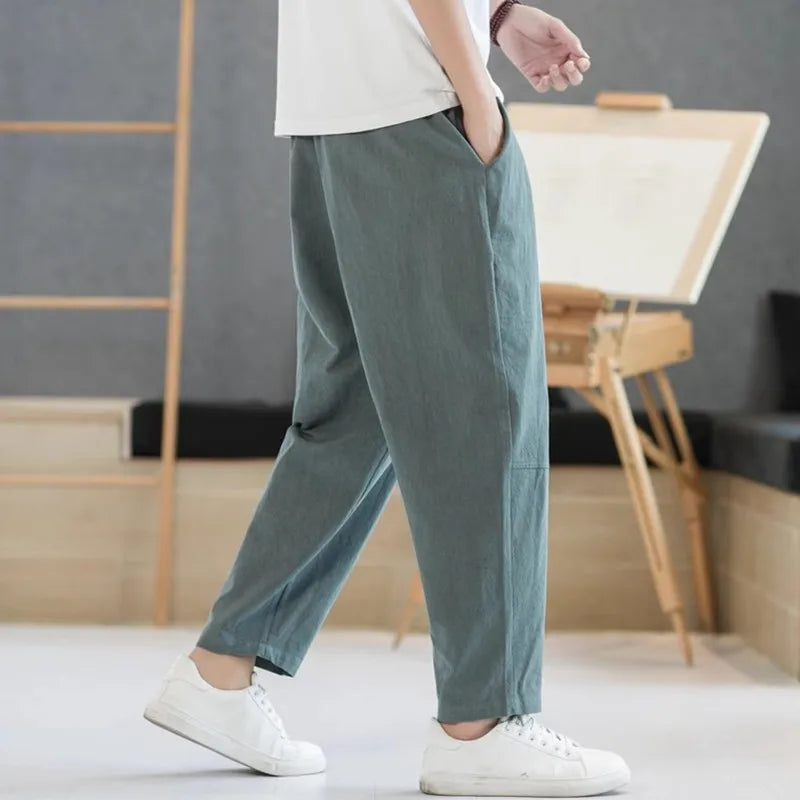 Trousers Men’s Ardenze Cotton Linen Baggy Lightweight Breathable