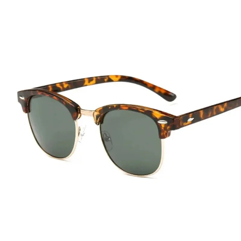 Sunglasses Unisex Ardenze Half‑Frame Polarized Metal Retro Rivet UV400