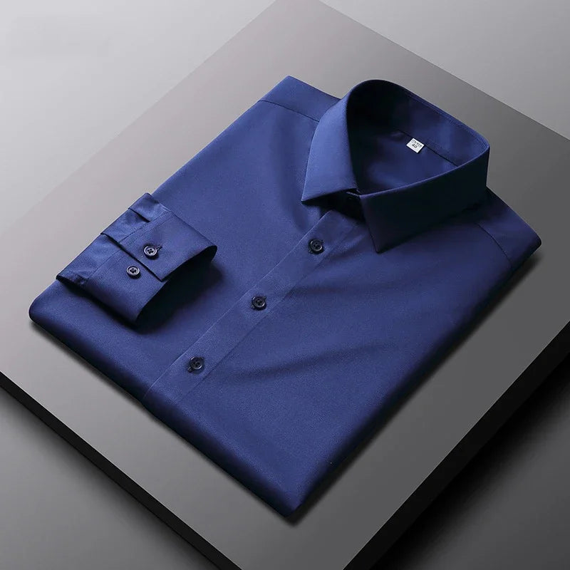 Men's Long Sleeve Wrinkle Resistant Business Casual Shirt – Non Iron, Solid Color