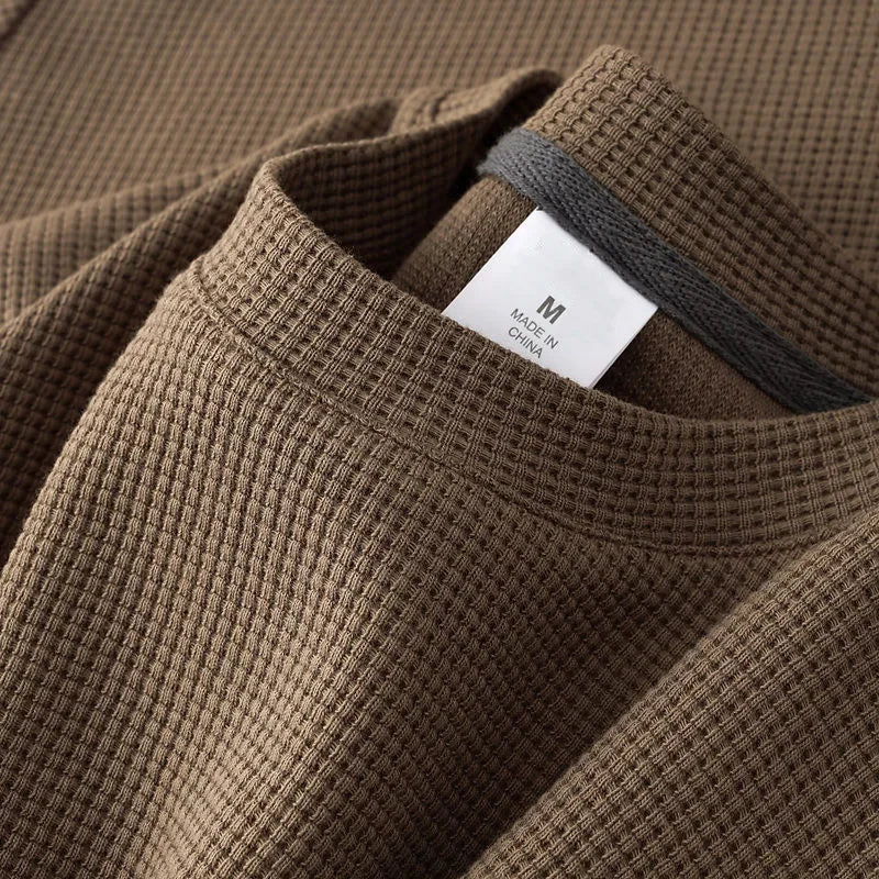 Crew Neck Tee Men’s Ardenze Ice Silk Loose Fit Waffle Texture